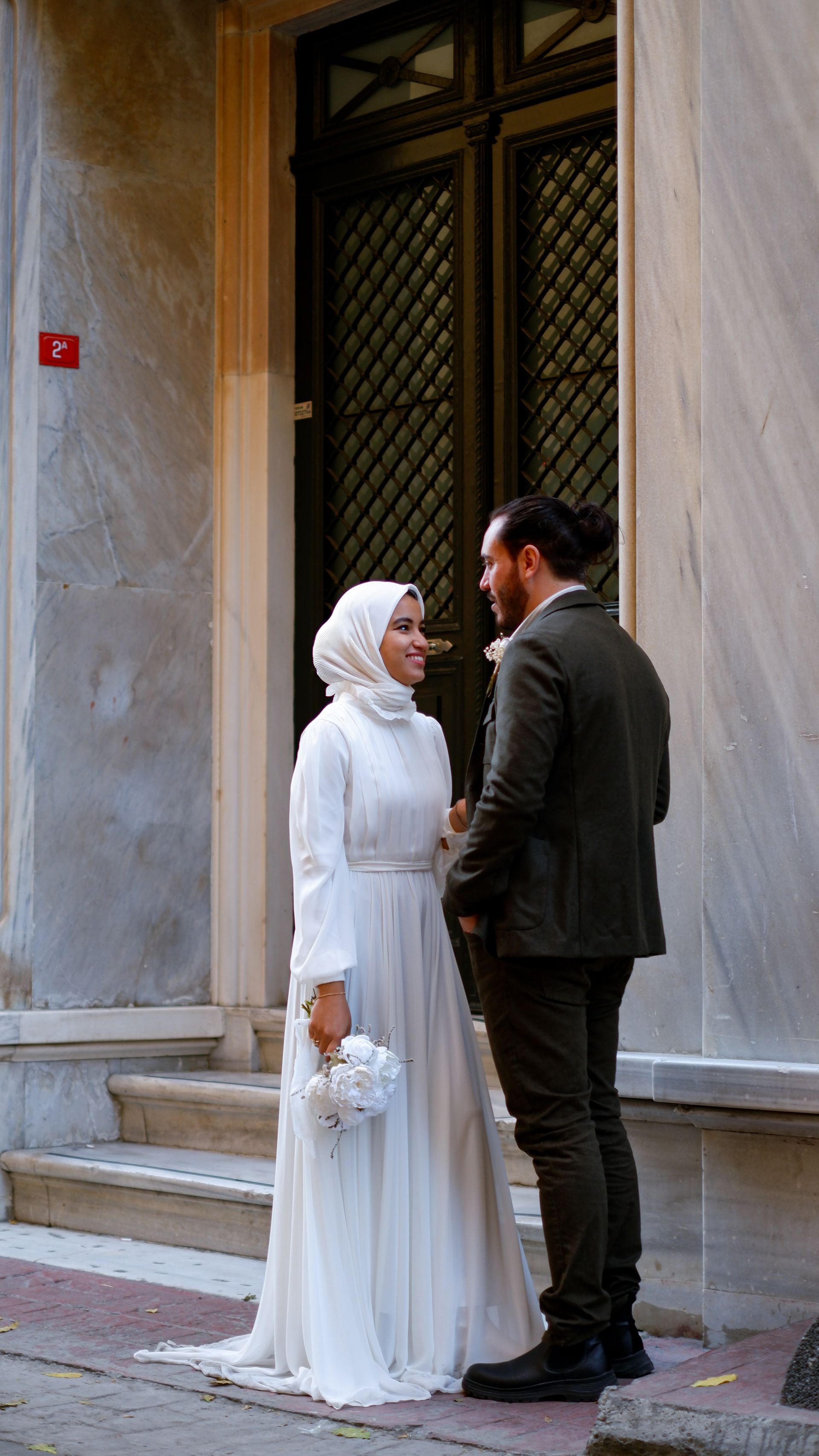 Muslim wedding couple portrait